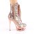 Pleaser BLONDIE-R-1020 Plateau Stiefeletten Pailetten Chrom Rose-Gold EU-35 / US-5