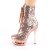 Pleaser BLONDIE-R-1020 Plateau Stiefeletten Pailetten Chrom Rose-Gold EU-36 / US-6