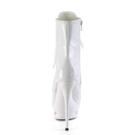 Pleaser BLONDIE-R-1020 Plateau Stiefeletten Lack Chrom Weiß EU-35 / US-5