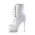 Pleaser BLONDIE-R-1020 Plateau Stiefeletten Lack Chrom Weiß EU-35 / US-5