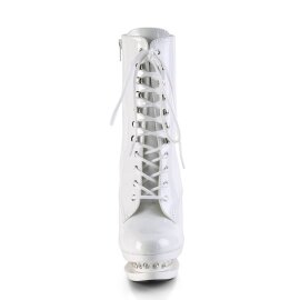 Pleaser BLONDIE-R-1020 Plateau Stiefeletten Lack Chrom...