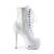 Pleaser BLONDIE-R-1020 Plateau Stiefeletten Lack Chrom Weiß EU-36 / US-6