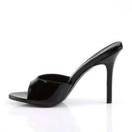 Pleaser CLASSIQUE-01 Pantoletten Lack Schwarz EU-41 / US-11