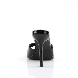 Pleaser CLASSIQUE-01 Pantoletten Lack Schwarz EU-41 / US-11