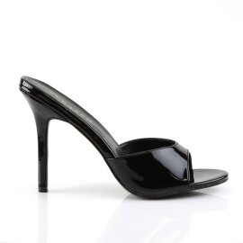 Pleaser CLASSIQUE-01 Pantoletten Lack Schwarz EU-42 / US-12