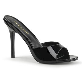 Pleaser CLASSIQUE-01 Pantoletten Lack Schwarz EU-35 / US-5
