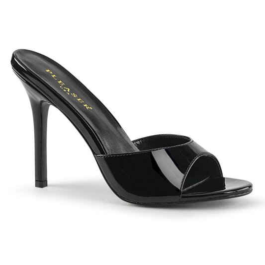 Pleaser CLASSIQUE-01 Pantoletten Lack Schwarz EU-37 / US-7