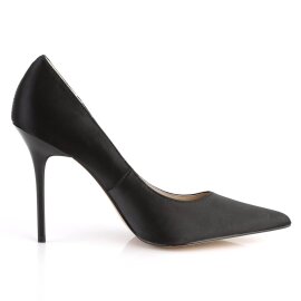 Pleaser CLASSIQUE-20 Pumps Schwarz Satin EU-40 / US-10