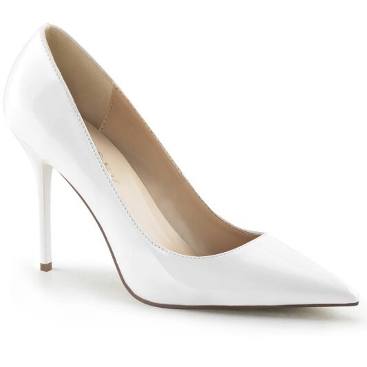 Pleaser CLASSIQUE-20 Pumps Lack Weiß EU-35 / US-5