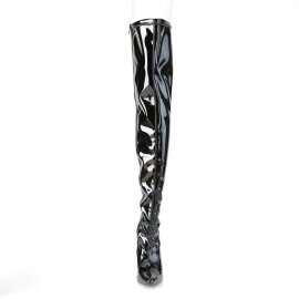 Pleaser CLASSIQUE-3000 Overknee Stiefel Lack Schwarz...