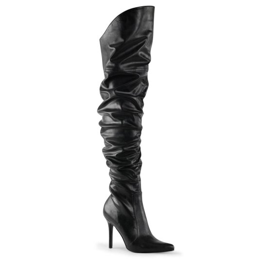Pleaser CLASSIQUE-3011 Overknee Stiefel Kunstleder Schwarz EU-35 / US-5