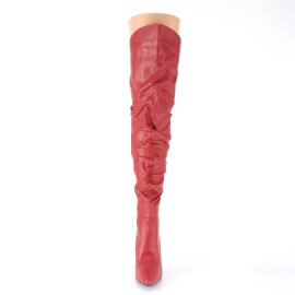 Pleaser CLASSIQUE-3011 Overknee Stiefel Kunstleder Rot...