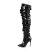 Pleaser COURTLY-3011 Overknee Stiefel Pailetten Schwarz EU-38 / US-8