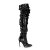 Pleaser COURTLY-3011 Overknee Stiefel Pailetten Schwarz EU-38 / US-8
