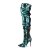 Pleaser COURTLY-3011 Overknee Stiefel Pailetten Grün Blau EU-41 / US-11