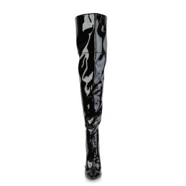 Pleaser COURTLY-3012 Overknee Stiefel Lack Schwarz EU-44...