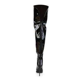 Pleaser COURTLY-3012 Overknee Stiefel Lack Schwarz EU-44 / US-14