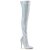 Pleaser COURTLY-3015 Overknee Stiefel Glitter Weiß EU-36 / US-6