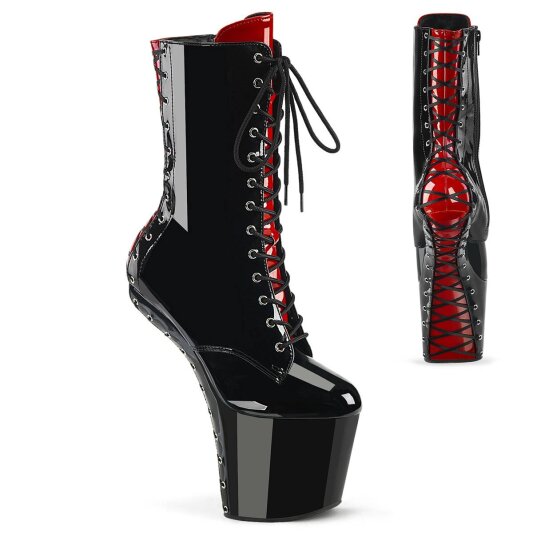 Pleaser CRAZE-1040FH Plateau Stiefeletten Lack Schwarz EU-38 / US-8