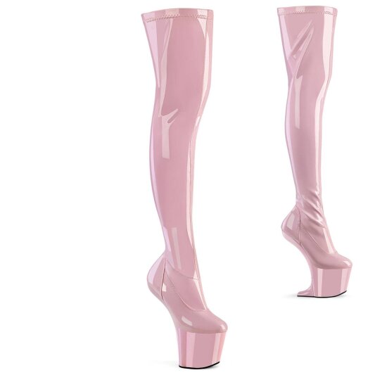 Pleaser CRAZE-3000 Plateau Overknee Stiefel Lack Rosa EU-38 / US-8