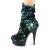 Pleaser DELIGHT-1004 Plateau Stiefeletten Pailetten Grün EU-35 / US-5