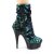 Pleaser DELIGHT-1004 Plateau Stiefeletten Pailetten Grün EU-35 / US-5