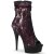 Pleaser DELIGHT-1008SQ Plateau Stiefeletten Pailetten Rot EU-37 / US-7
