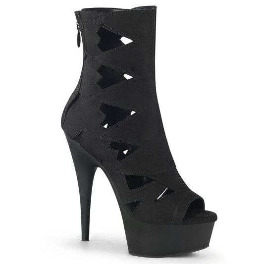 Pleaser DELIGHT-1014 Plateau Stiefeletten künstliches Wildleder Schwarz EU-37 / US-7