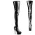 Pleaser DELIGHT-3000BONE Plateau Overknee Stiefel Lack Schwarz EU-36 / US-6