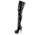 Pleaser DELIGHT-3000BONE Plateau Overknee Stiefel Lack Schwarz EU-36 / US-6