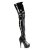 Pleaser DELIGHT-3000BONE Plateau Overknee Stiefel Lack Schwarz EU-36 / US-6