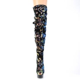 Pleaser DELIGHT-3004 Plateau Overknee Stiefel Pailetten...