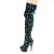 Pleaser DELIGHT-3004 Plateau Overknee Stiefel Pailetten Grün EU-35 / US-5