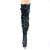 Pleaser DELIGHT-3004 Plateau Overknee Stiefel Pailetten Grün EU-35 / US-5