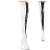 Pleaser DELIGHT-3027 Plateau Overknee Stiefel Lack Weiß EU-35 / US-5