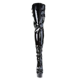 Pleaser DELIGHT-3055 Plateau Overknee Stiefel Lack...
