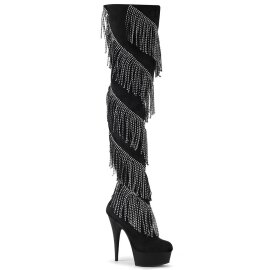 Pleaser DELIGHT-3065 Plateau Overknee Stiefel Schwarz EU-37 / US-7