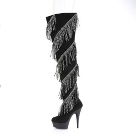 Pleaser DELIGHT-3065 Plateau Overknee Stiefel Schwarz EU-37 / US-7