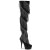 Pleaser DELIGHT-3065 Plateau Overknee Stiefel Schwarz EU-37 / US-7