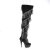 Pleaser DELIGHT-3065 Plateau Overknee Stiefel Schwarz EU-37 / US-7