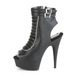 Pleaser DELIGHT-600-18 Plateau Stiefeletten Kunstleder Schwarz EU-37 / US-7