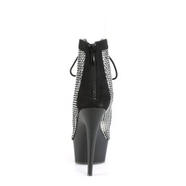 Pleaser DELIGHT-600-33RM Plateau Stiefeletten künstliches Wildleder Strass Schwarz EU-39 / US-9