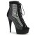 Pleaser DELIGHT-600-33RM Plateau Stiefeletten künstliches Wildleder Strass Schwarz EU-39 / US-9