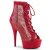 Pleaser DELIGHT-600-33RM Plateau Stiefeletten künstliches Wildleder Strass Rot EU-41 / US-11
