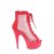 Pleaser DELIGHT-600-33RM Plateau Stiefeletten künstliches Wildleder Strass Rot EU-38 / US-8