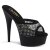 Pleaser DELIGHT-601-6RM Plateau Pantoletten künstliches Wildleder Strass Schwarz EU-35 / US-5