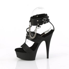 Pleaser DELIGHT-661 Plateau Sandaletten Kunstleder Schwarz EU-35 / US-5
