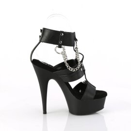 Pleaser DELIGHT-661 Plateau Sandaletten Kunstleder Schwarz EU-36 / US-6