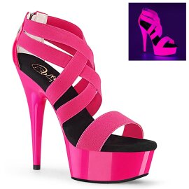Pleaser DELIGHT-669UV Plateau Sandaletten Neon Pink EU-36...