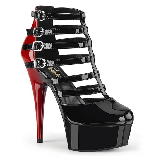 Pleaser DELIGHT-695 Plateau Sandaletten Lack Schwarz EU-35 / US-5